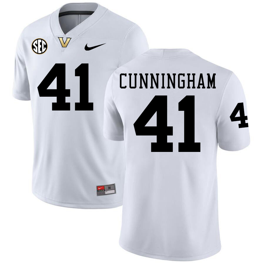 Zach Cunningham Jersey,Vanderbilt Commodores #41 Zach Cunningham Football Jersey,Uniforms-White